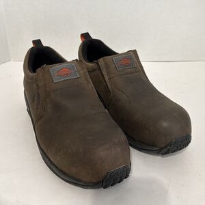 Merrell Jungle Work Moc Mens 8.5 Brown Leather Composite Toe Safety Shoe J099319